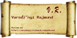 Varsányi Rajmund névjegykártya
